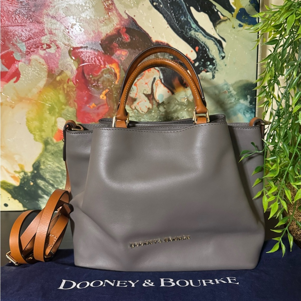 Dooney & Bourke Gray Satchel with Tan Accents / NWOT